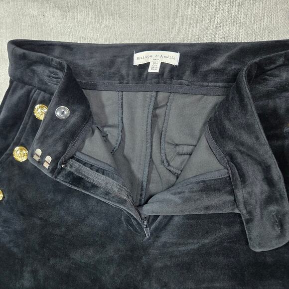Maison d' Amelie Women Sz 6 Black Velour Velvet Sailor Pants Parisian Glam NWOT - Picture 6 of 9